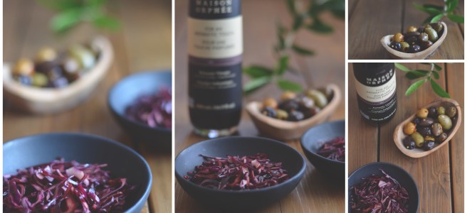red cabbage with balsamic vinegar; conifères et feuillus