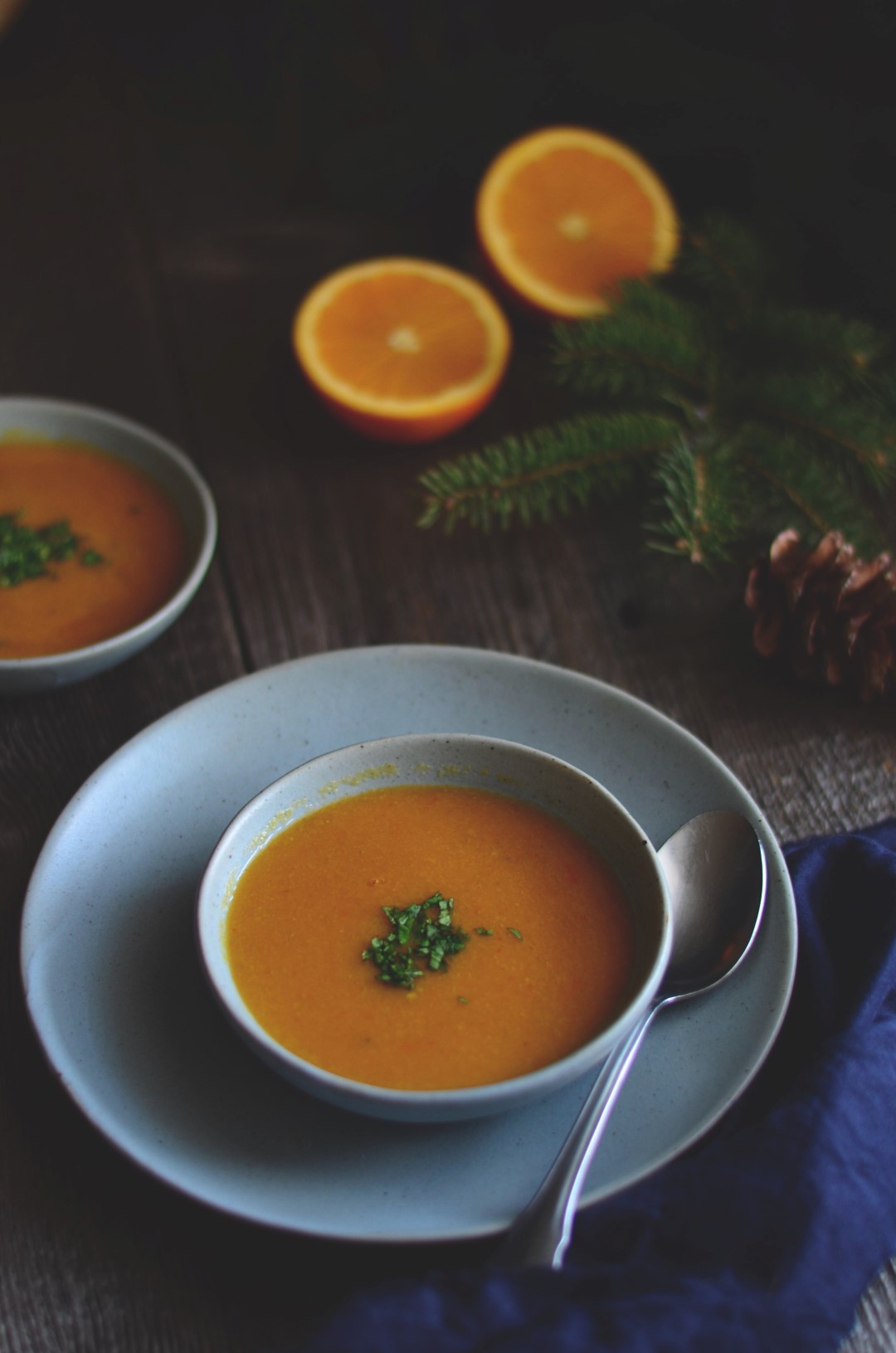 split pigeon pea and orange soup | conifères & feuillus